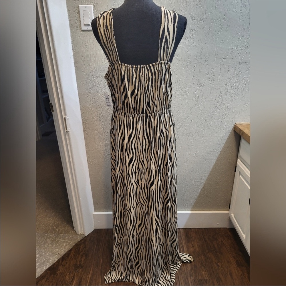 NWT 1X INC International Concepts Zebra Halter Slit Maxi Dress - Picture 8 of 11